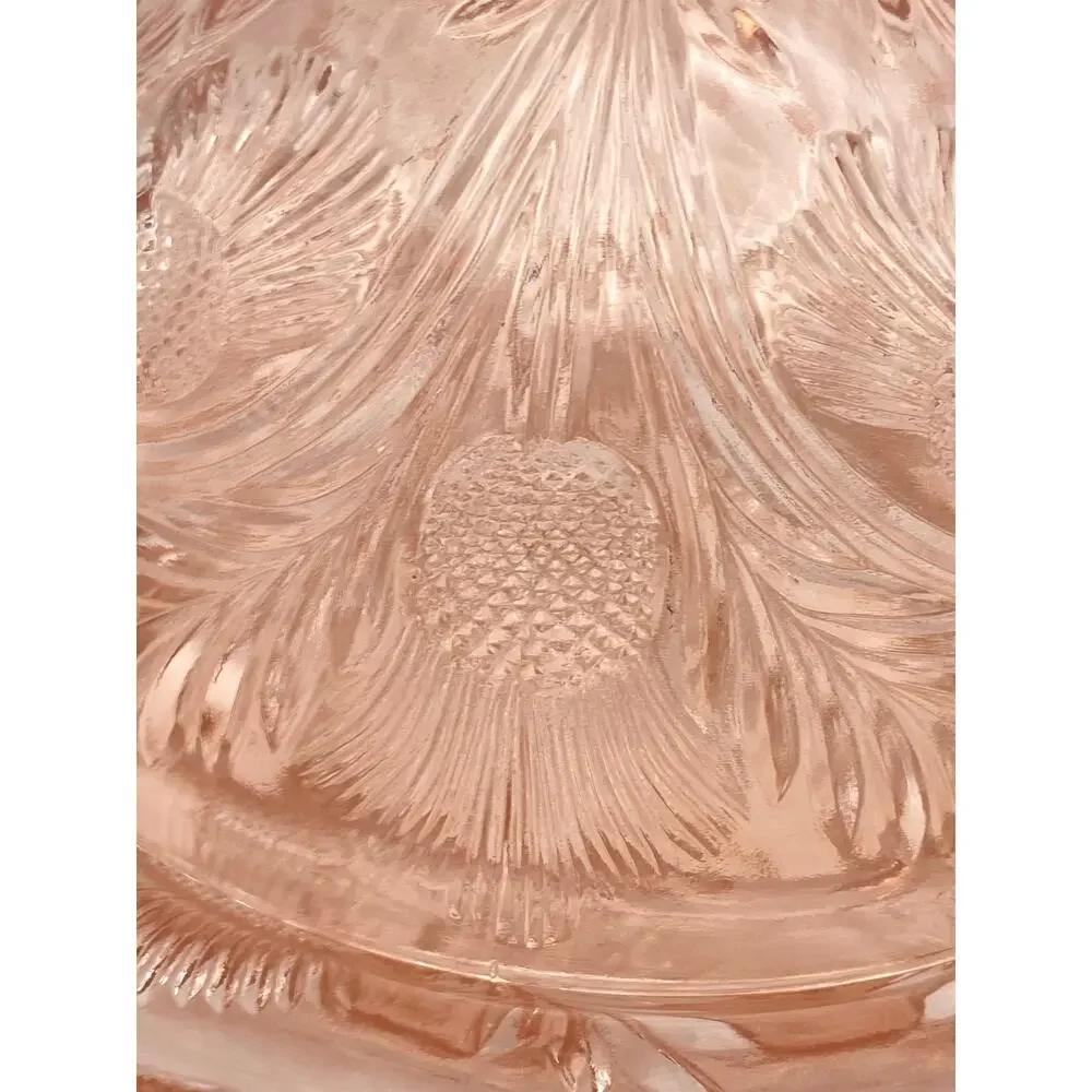 Passion Pink Round Dome Covered Butter Dish Inverted Thistle Mosser Glass USA